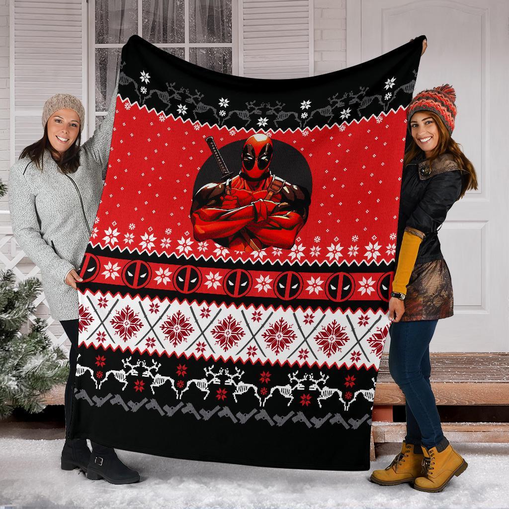 Deadpool Ugly Christmas Custom Blanket Home Decor Nearkii