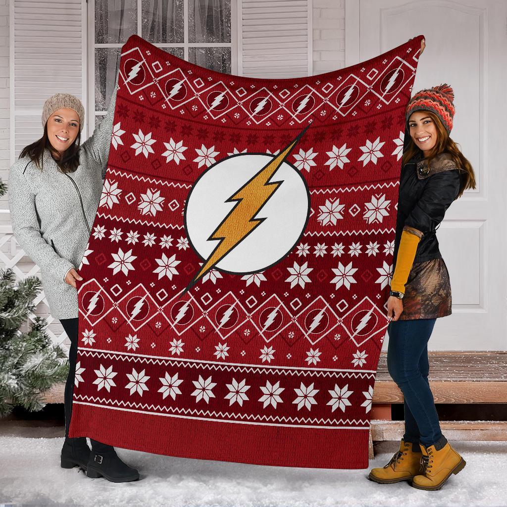 The Flash Art Ugly Christmas Custom Blanket Home Decor Nearkii