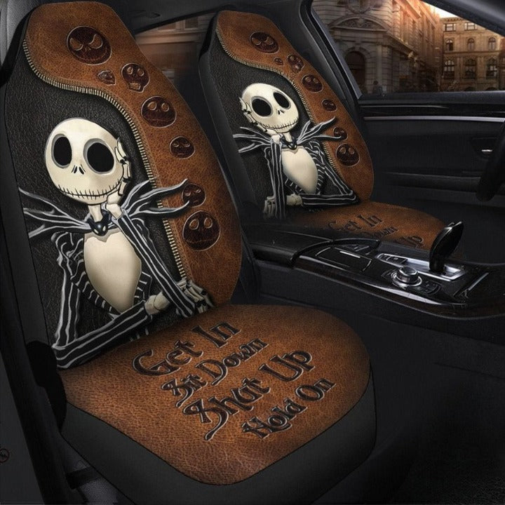 Jack Skellington Leather Get In Sit Down Shut Up Hold On Car Seat Covers Nearkii