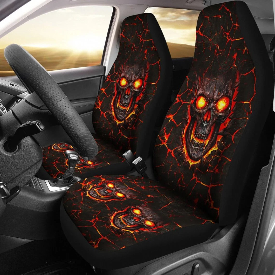 Lava Skull Car Seat Covers Nearkii