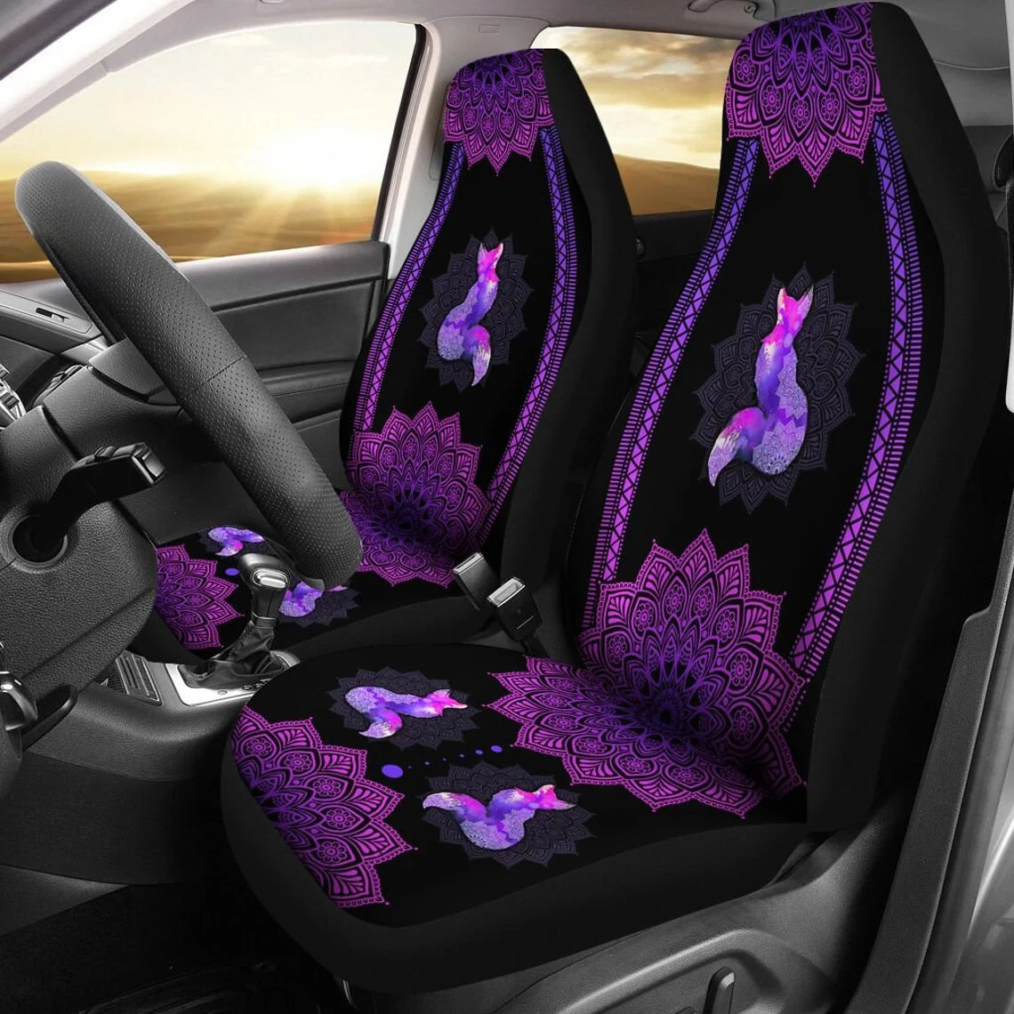 Purple Madala Fox Car Seat Covers Nearkii