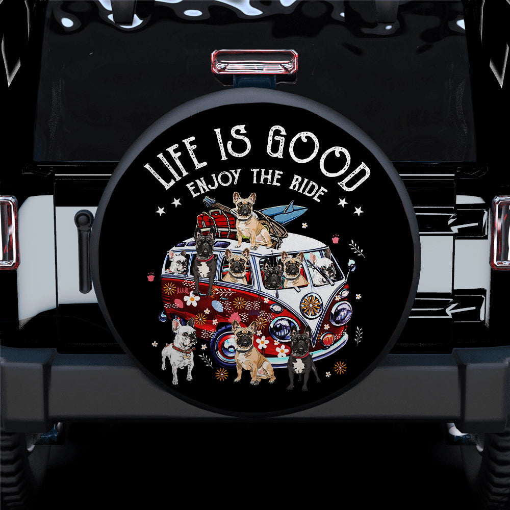 Life Is Good Enjoy The Ride Dogs Van Hippie Car Spare Tire Covers Gift For Campers Nearkii