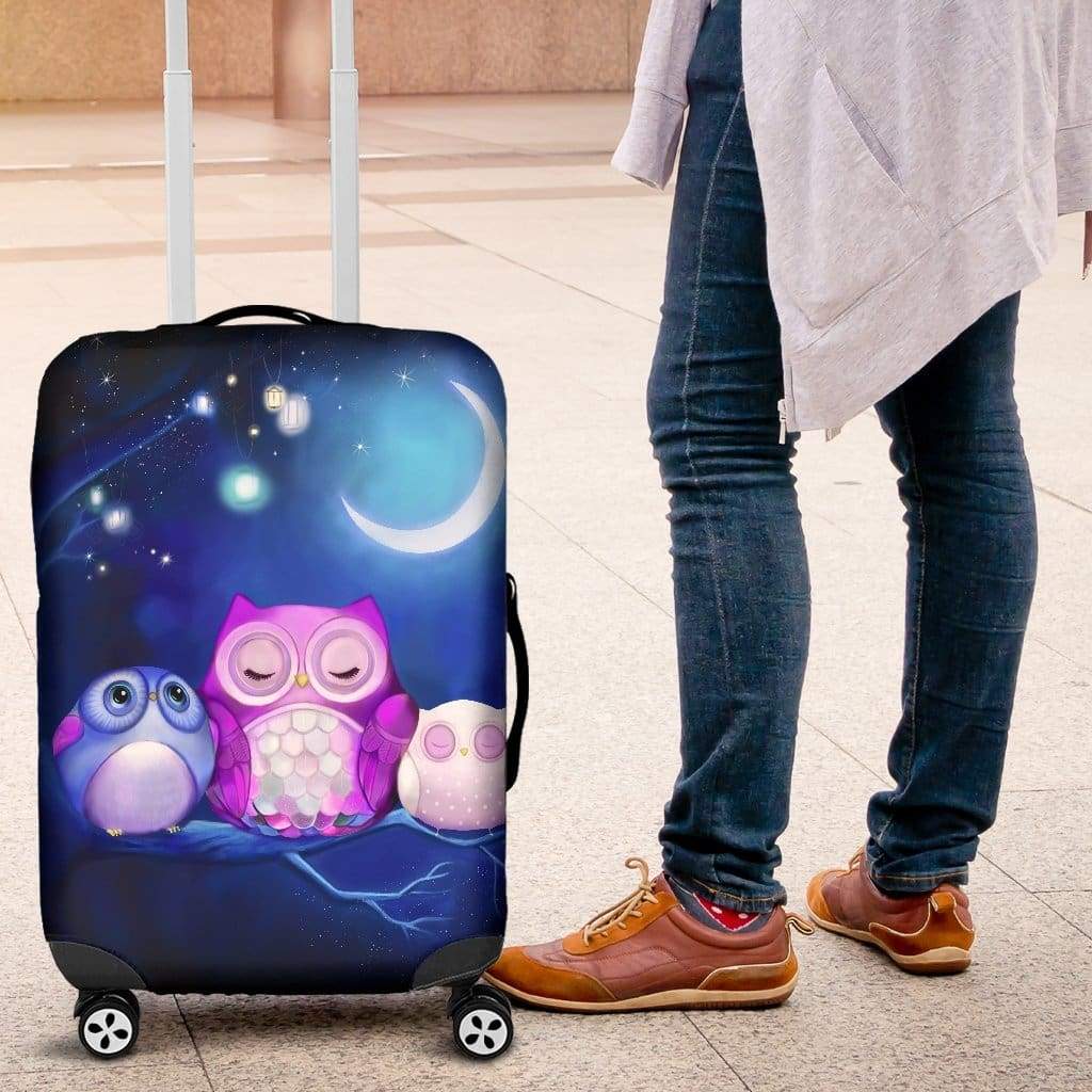 Owl Cute Night Travel Luggage Cover Suitcase Protector Nearkii