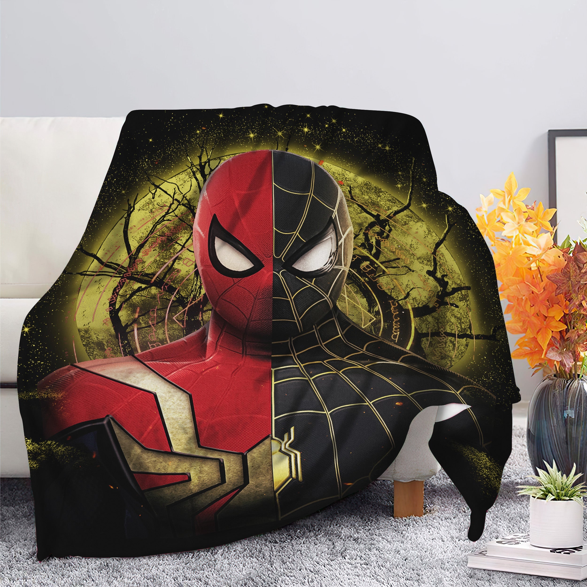 Spiderman Black Suit No Way Home Moonlight Premium Blanket Nearkii