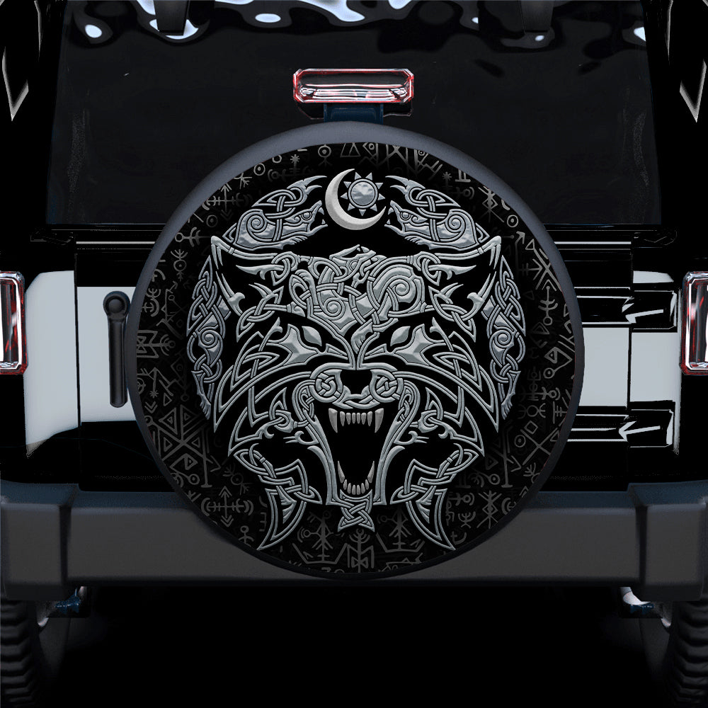 Wolf Viking Jeep Car Spare Tire Covers Gift For Campers Nearkii