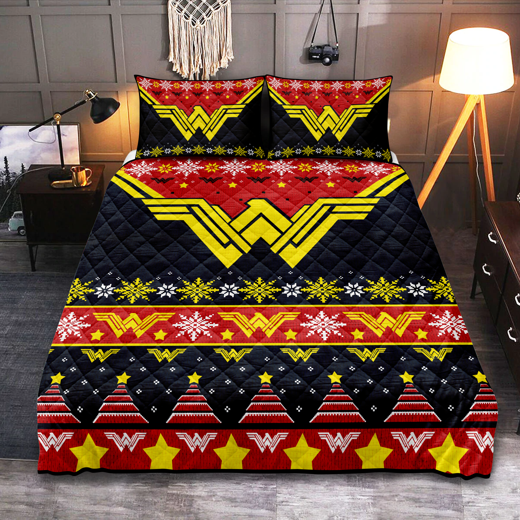 Wonder Woman Christmas Quilt Bed Sets Nearkii