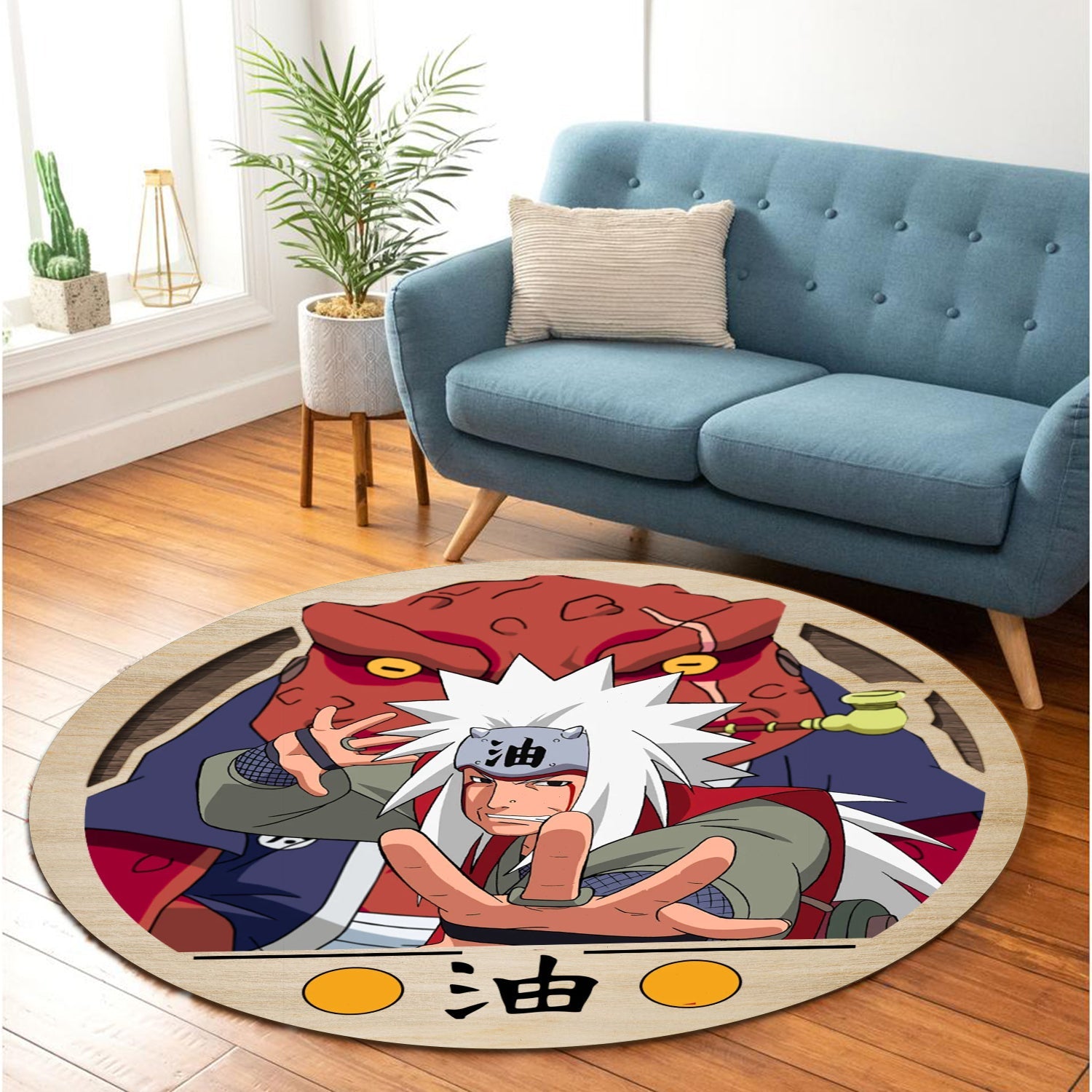 Naruto Jiraiya Round Carpet Rug Bedroom Livingroom Home Decor Nearkii