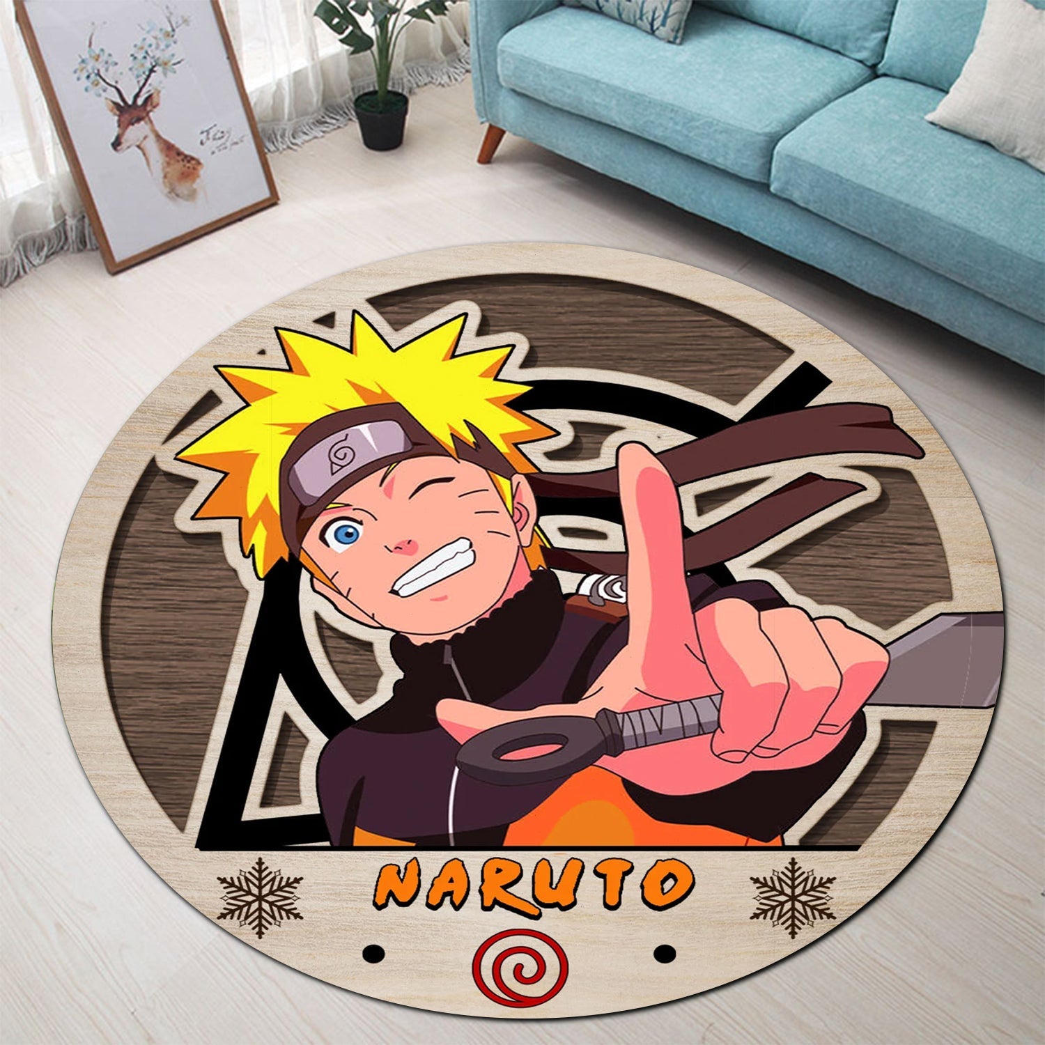 Naruto Shippuden Round Carpet Rug Bedroom Livingroom Home Decor Nearkii