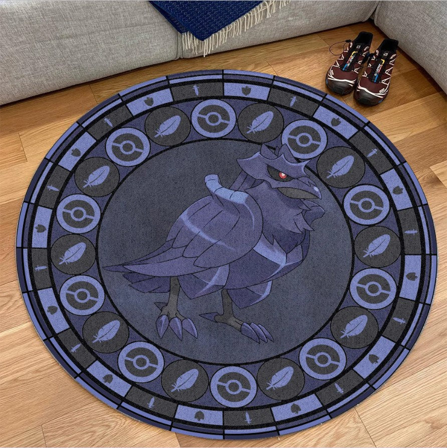 Pokemon Corveknight Round Carpet Rug Bedroom Livingroom Home Decor