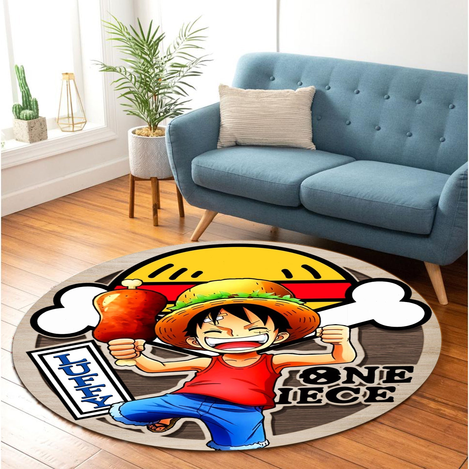 One Piece Monkey D Luffy Round Carpet Rug Bedroom Livingroom Home Decor Nearkii