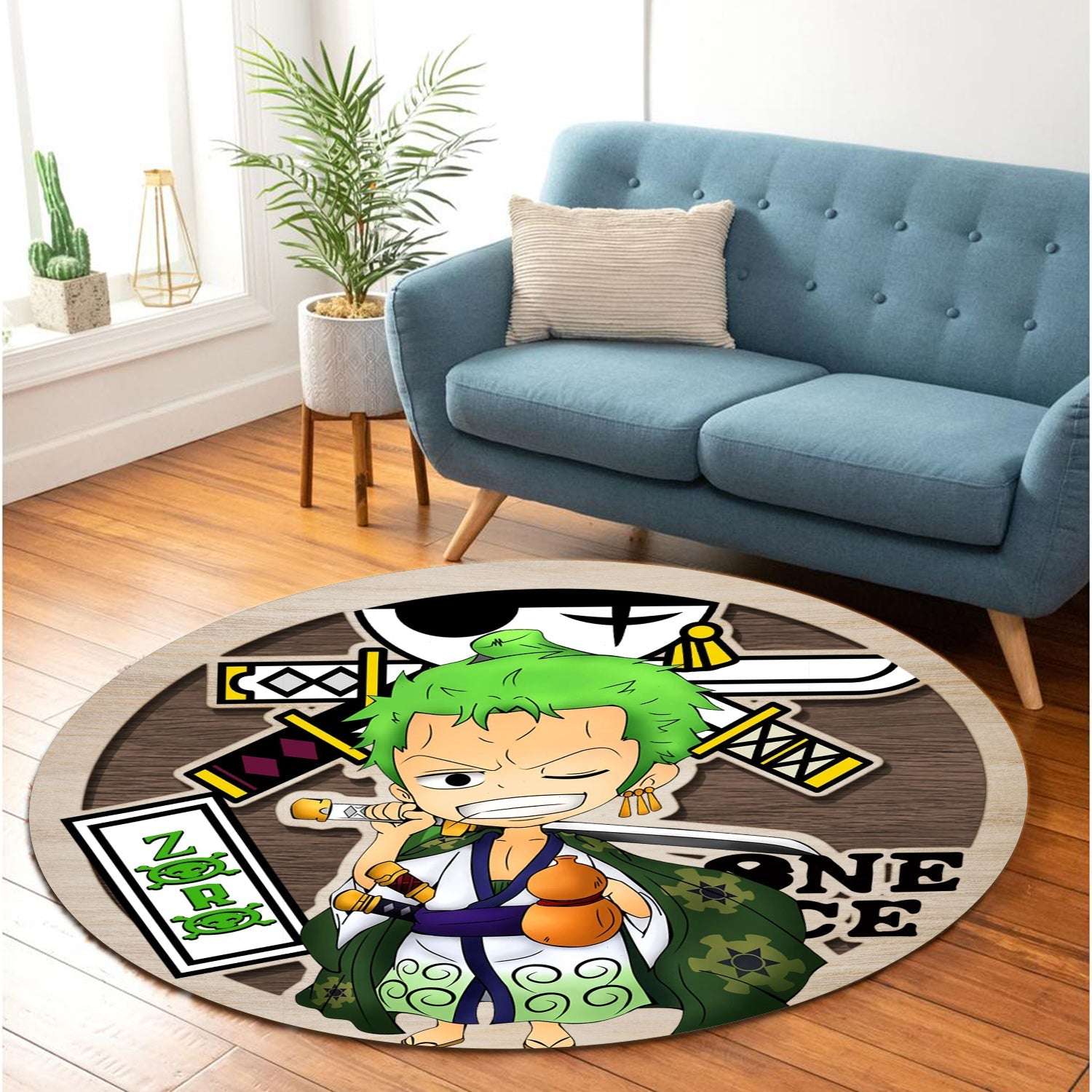 One Piece Roronoa Zoro Round Carpet Rug Bedroom Livingroom Home Decor Nearkii