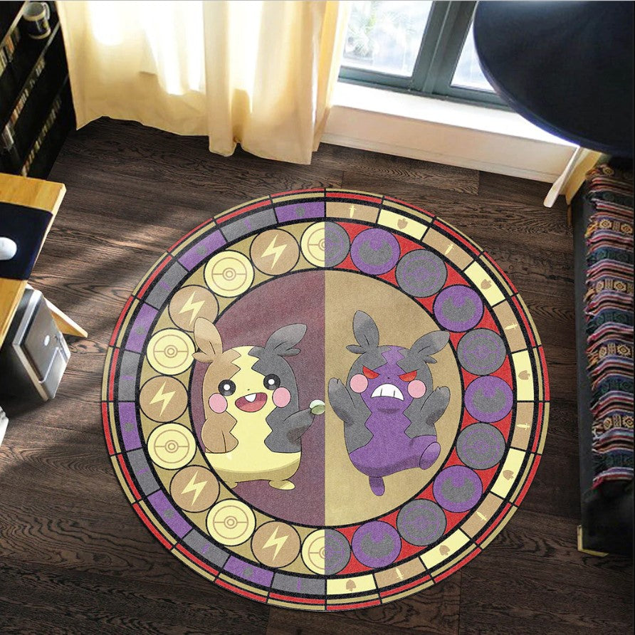 Pokemon Morpeko Round Carpet Rug Bedroom Livingroom Home Decor