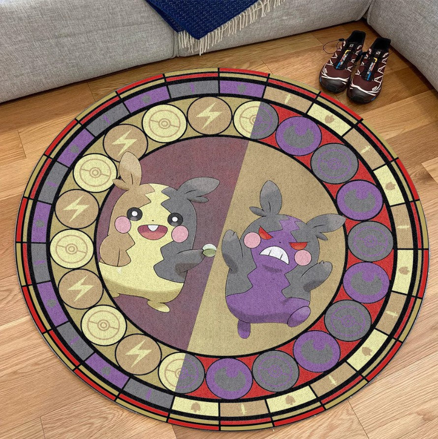 Pokemon Morpeko Round Carpet Rug Bedroom Livingroom Home Decor