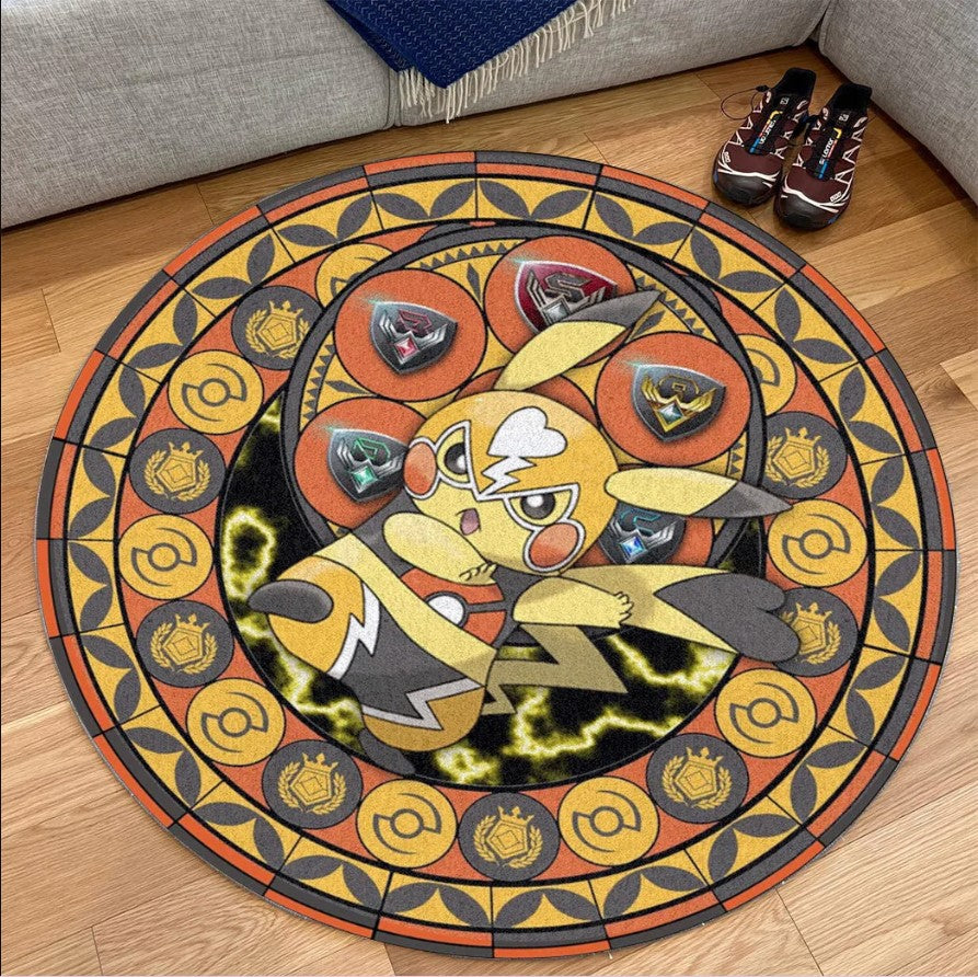 Pokemon Pikachu Libre Round Carpet Rug Bedroom Livingroom Home Decor