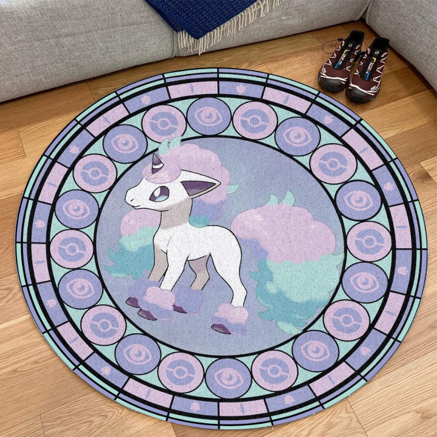 Pokemon Ponyta Round Carpet Rug Bedroom Livingroom Home Decor