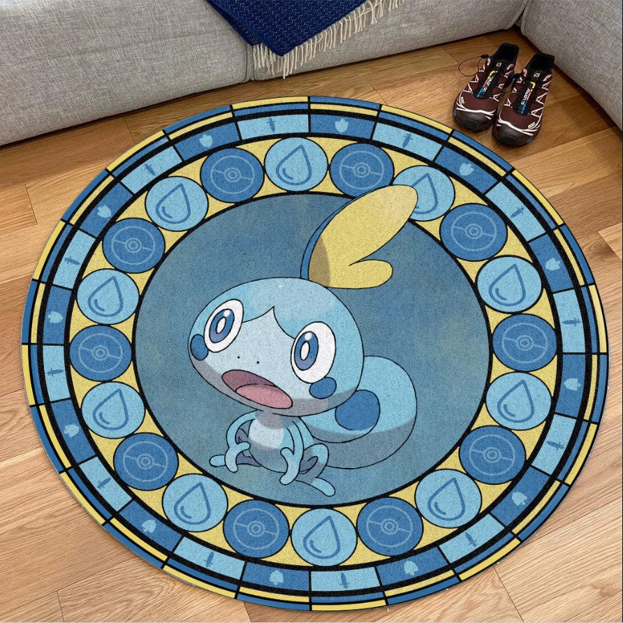 Pokemon Sobble Round Carpet Rug Bedroom Livingroom Home Decor