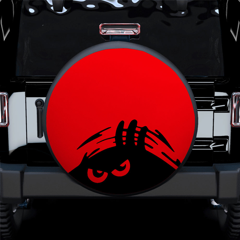 Evil Monster Peeping Peek A Boo Funny Red Jeep Car Spare Tire Covers Gift For Campers Nearkii