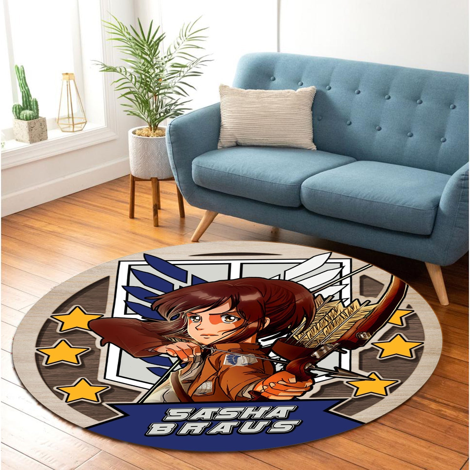 Attack On Titan Sasha Braus Round Carpet Rug Bedroom Livingroom Home Decor Nearkii