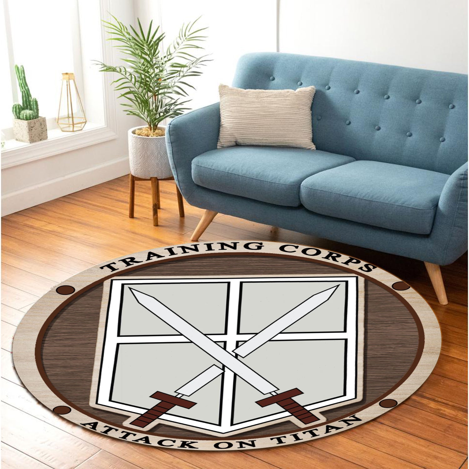 Attack On Titan Training Corps Round Carpet Rug Bedroom Livingroom Home Decor Nearkii