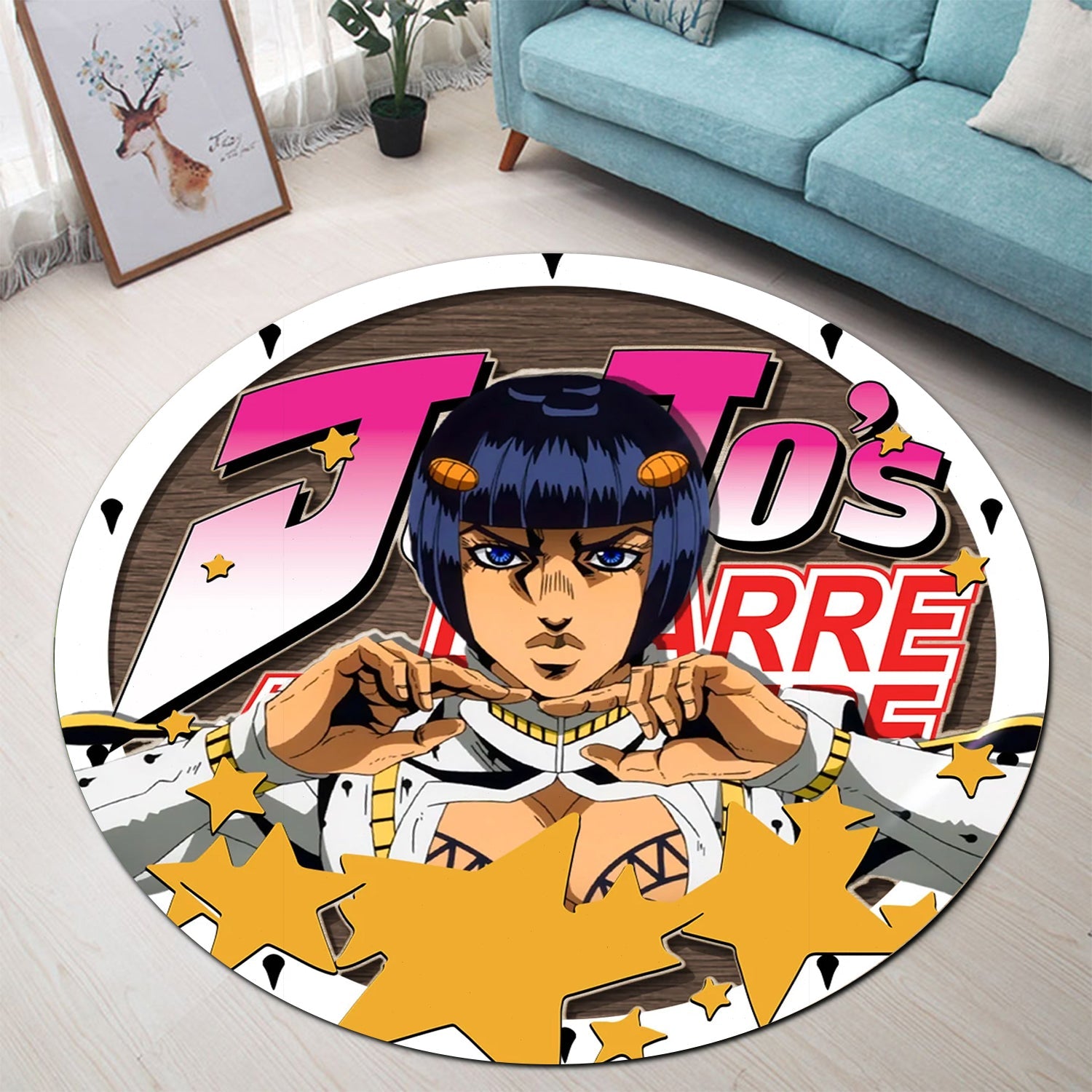 Jojo Bizarre Adventure Bruno Bucciarati Round Carpet Rug Bedroom Livingroom Home Decor Nearkii