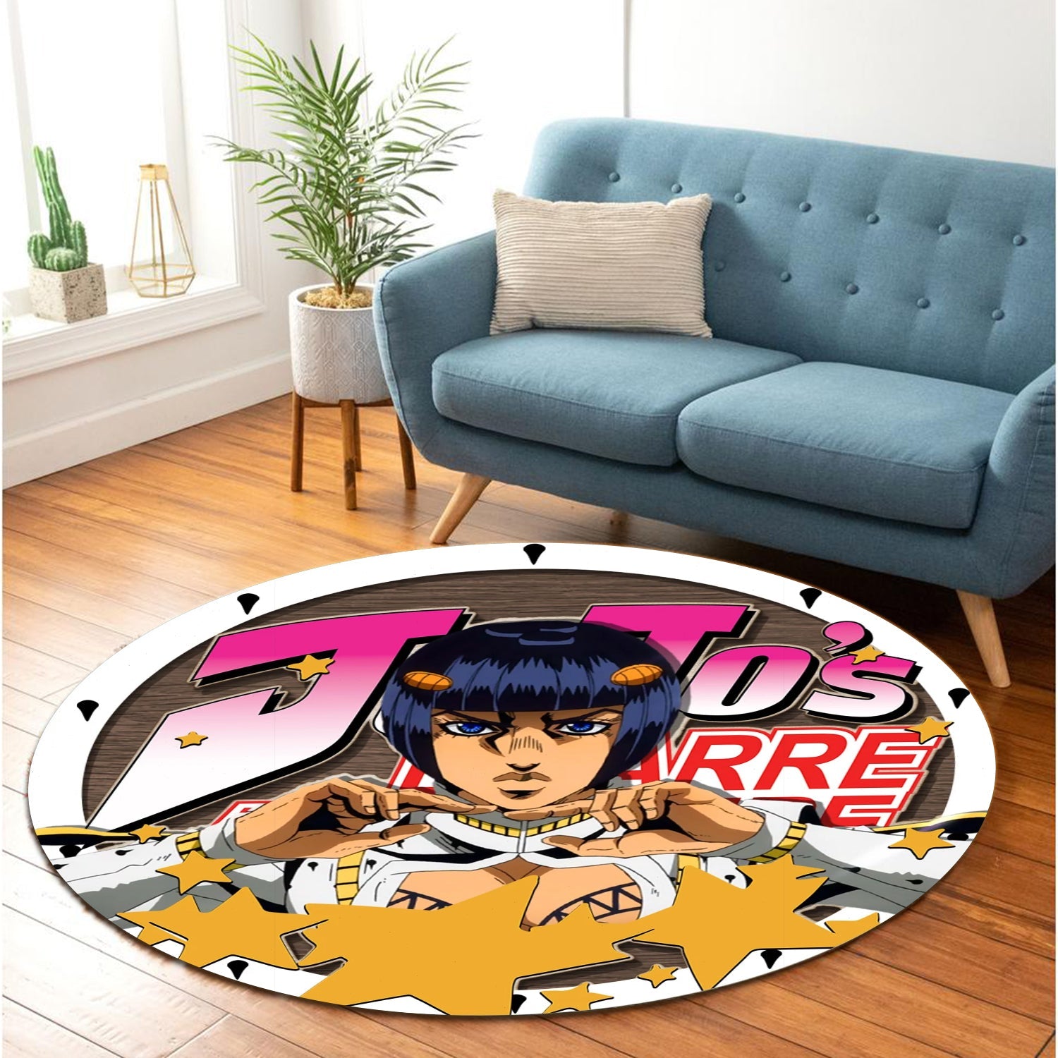 Jojo Bizarre Adventure Bruno Bucciarati Round Carpet Rug Bedroom Livingroom Home Decor Nearkii