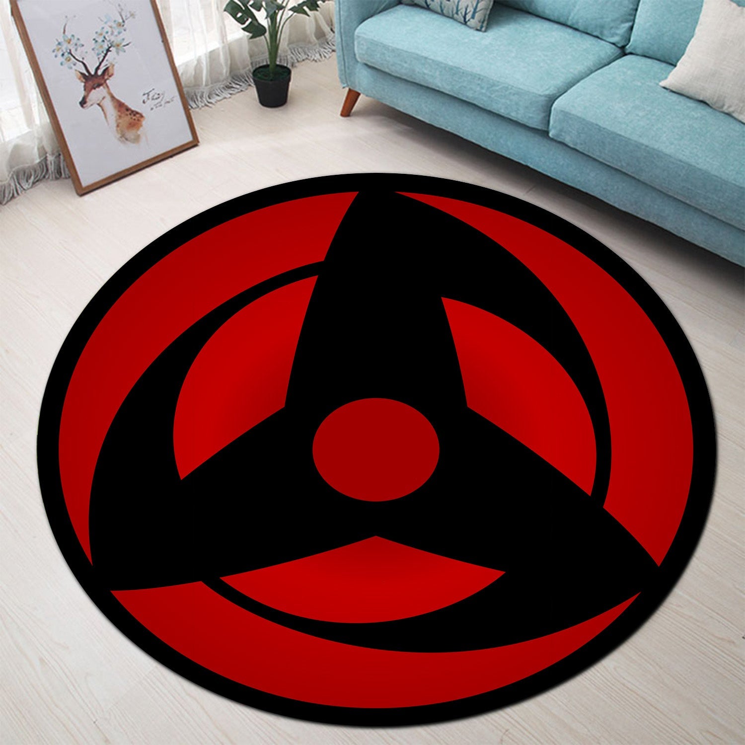 Mangekyou Sharingan Kakashi Round Carpet Rug Bedroom Livingroom Home Decor Nearkii