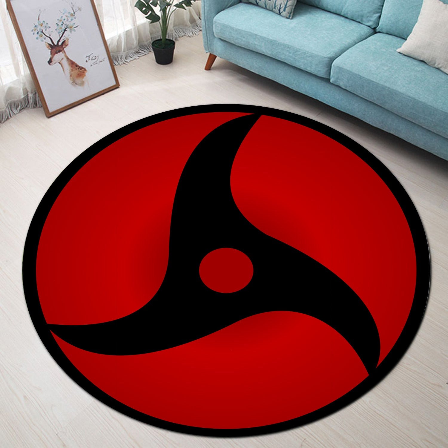 Mangekyou Sharingan Itachi Round Carpet Rug Bedroom Livingroom Home Decor Nearkii