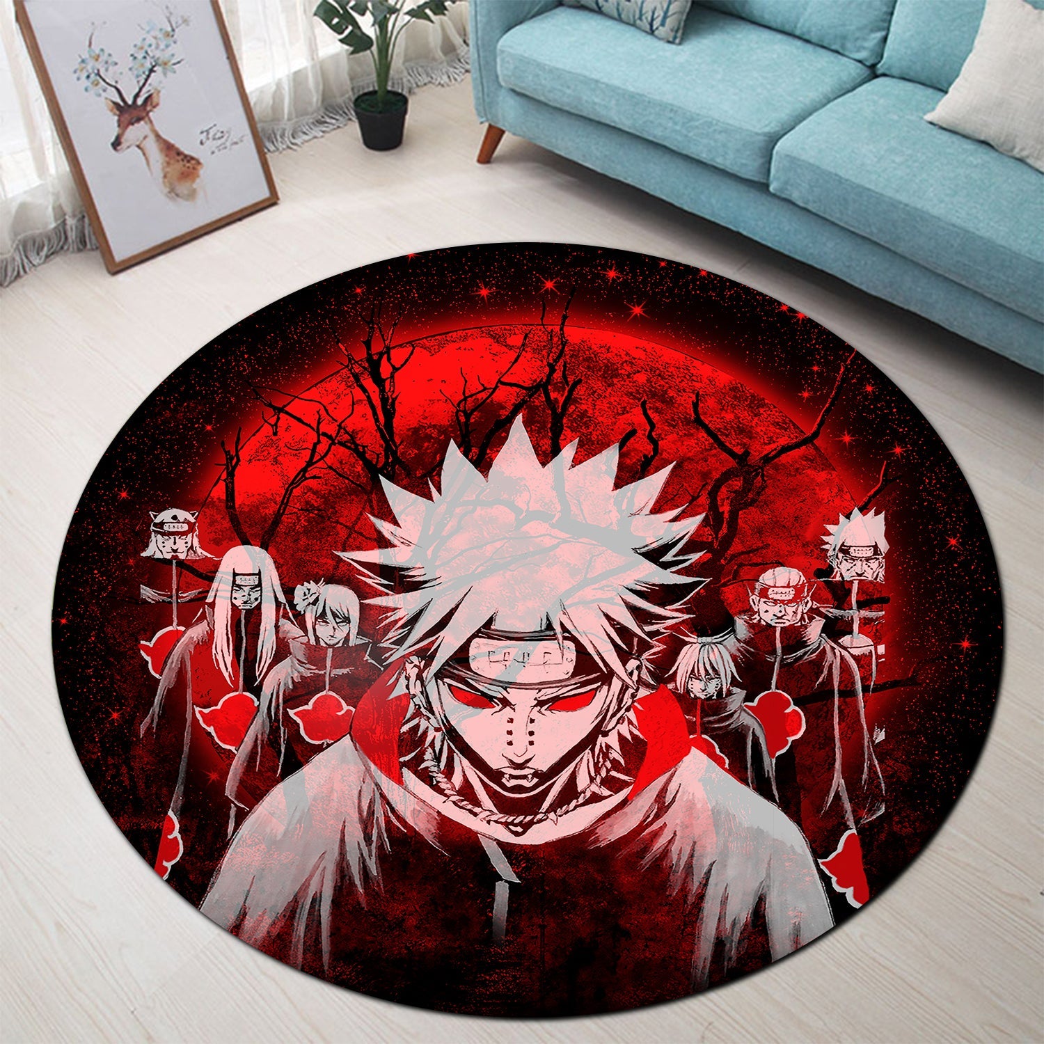 Akatsuki Moonlight Round Carpet Rug Bedroom Livingroom Home Decor Nearkii