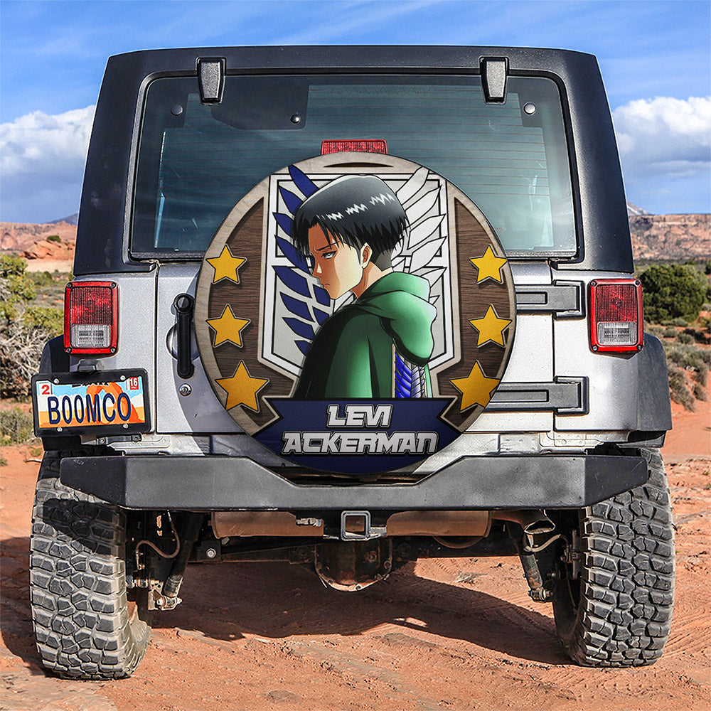 Attack On Titan Levi Ackerman Jeep Car Spare Tire Covers Gift For Campers Nearkii