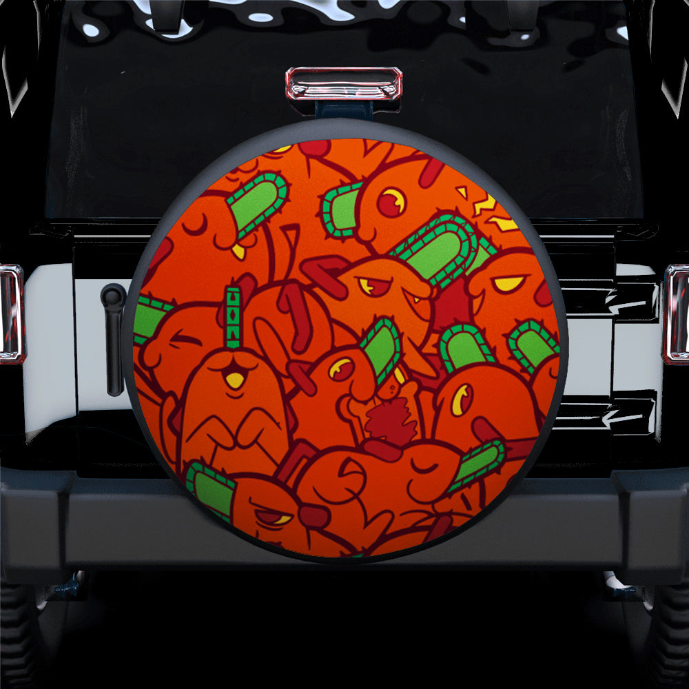 Chainsaw Man Pochita Anime Jeep Car Spare Tire Covers Gift For Campers Nearkii