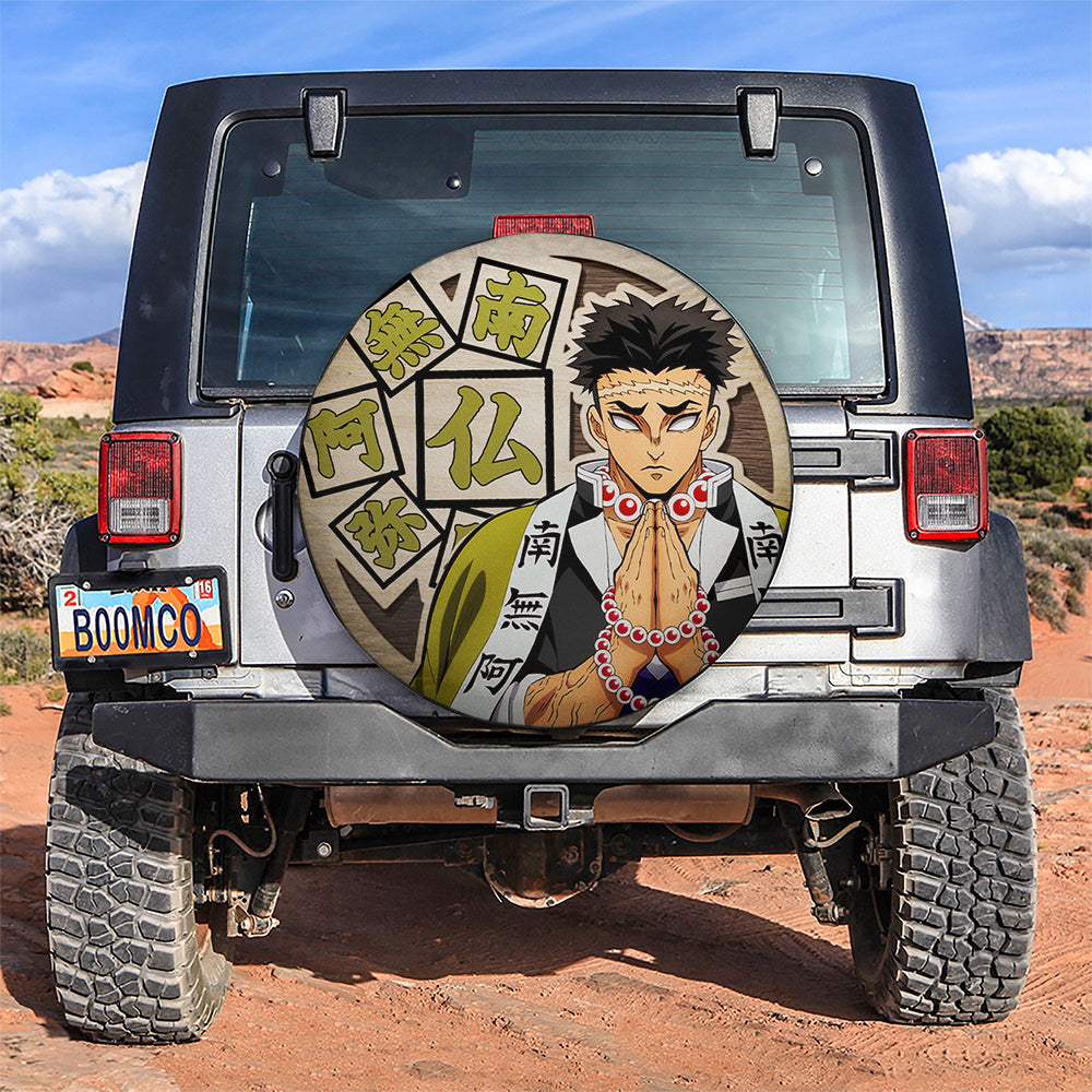 Demon Slayer Gyomei Anime Jeep Car Spare Tire Covers Gift For Campers Nearkii