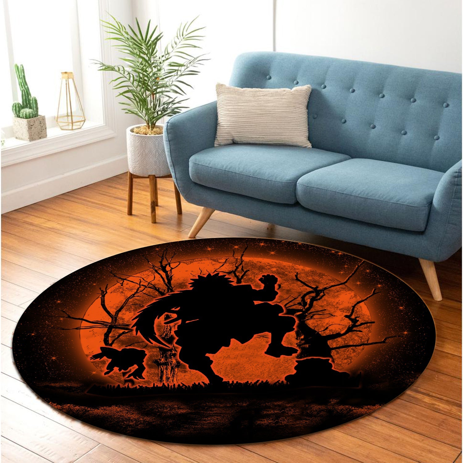 Jiraiya Moonlight Round Carpet Rug Bedroom Livingroom Home Decor Nearkii