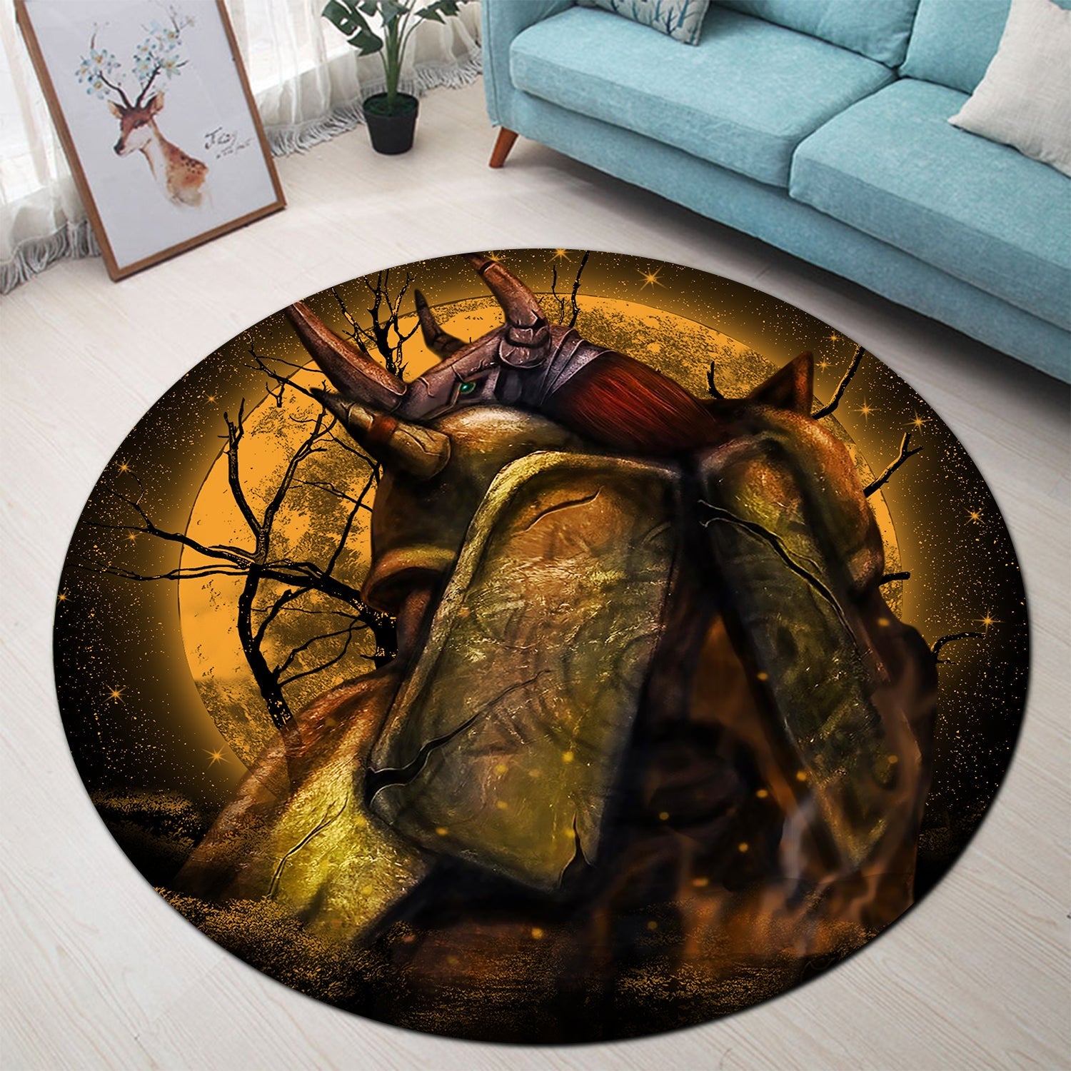 Wargreymon Digimon Moonlight Round Carpet Rug Bedroom Livingroom Home Decor Nearkii