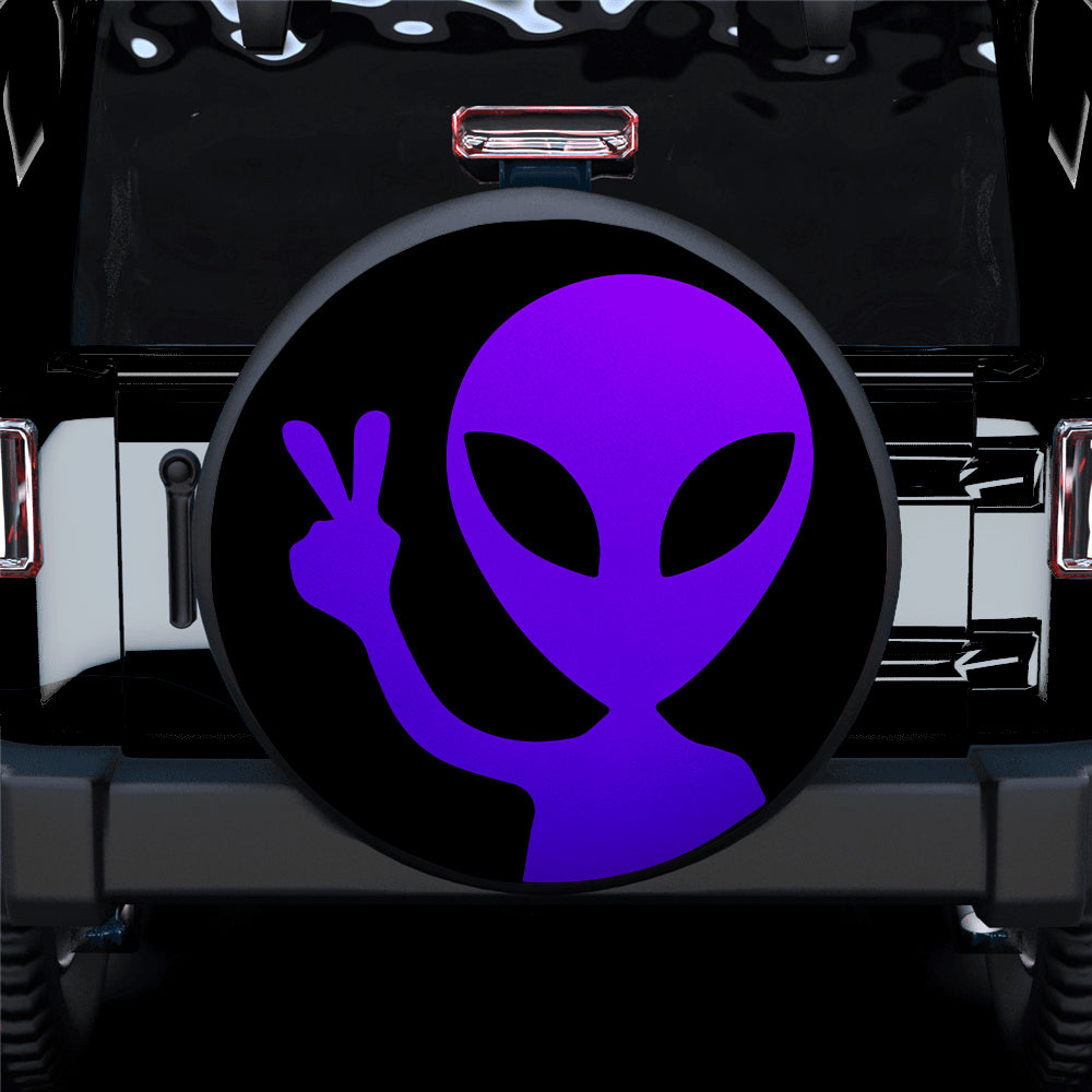 Alien Say Hi Purple Jeep Car Spare Tire Covers Gift For Campers Nearkii