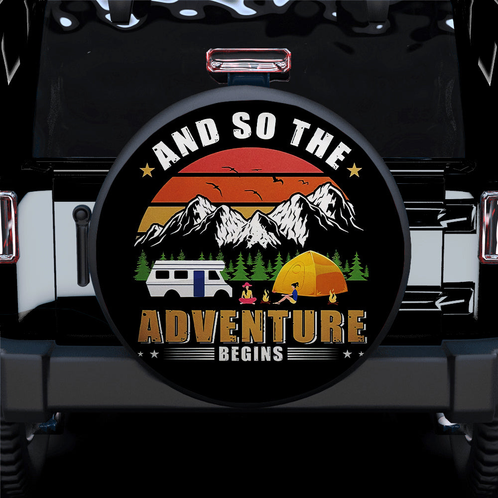 And So The Aventure Begins Jeep Car Spare Tire Covers Gift For Campers Nearkii