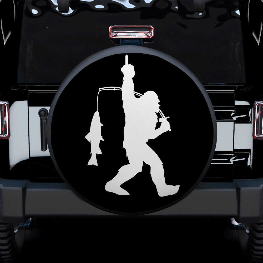 Funny Bigfoot Sasquatch Go Fishing Jeep Car Spare Tire Covers Gift For Campers Nearkii