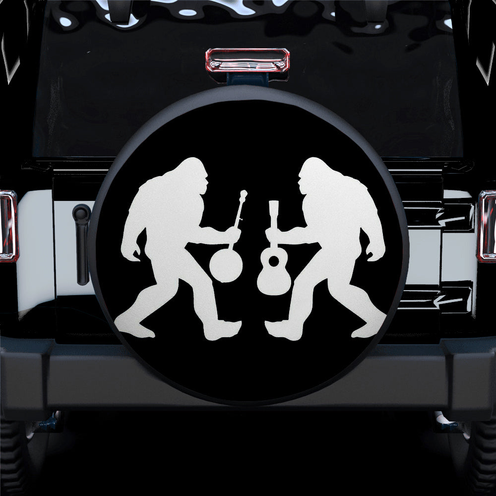 Funny Bigfoot Play Music Guitar Jeep Car Spare Tire Covers Gift For Campers Nearkii