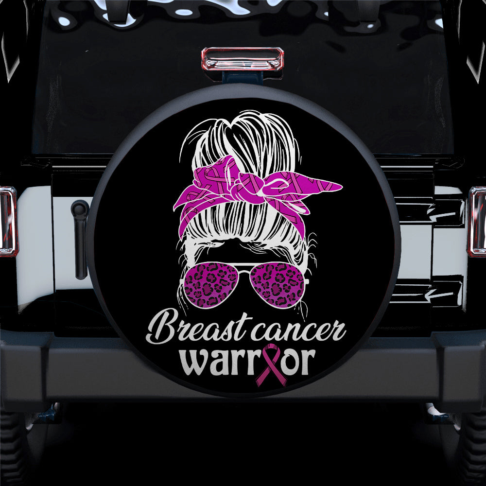 Pink Breast Cancer Warrior Jeep Car Spare Tire Covers Gift For Campers Nearkii