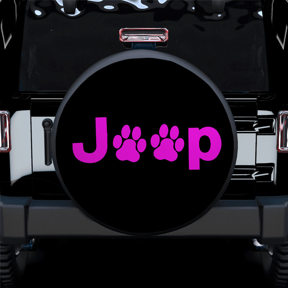 Pink Jeep Side Fender Dog Paws Car Spare Tire Covers Gift For Campers Nearkii