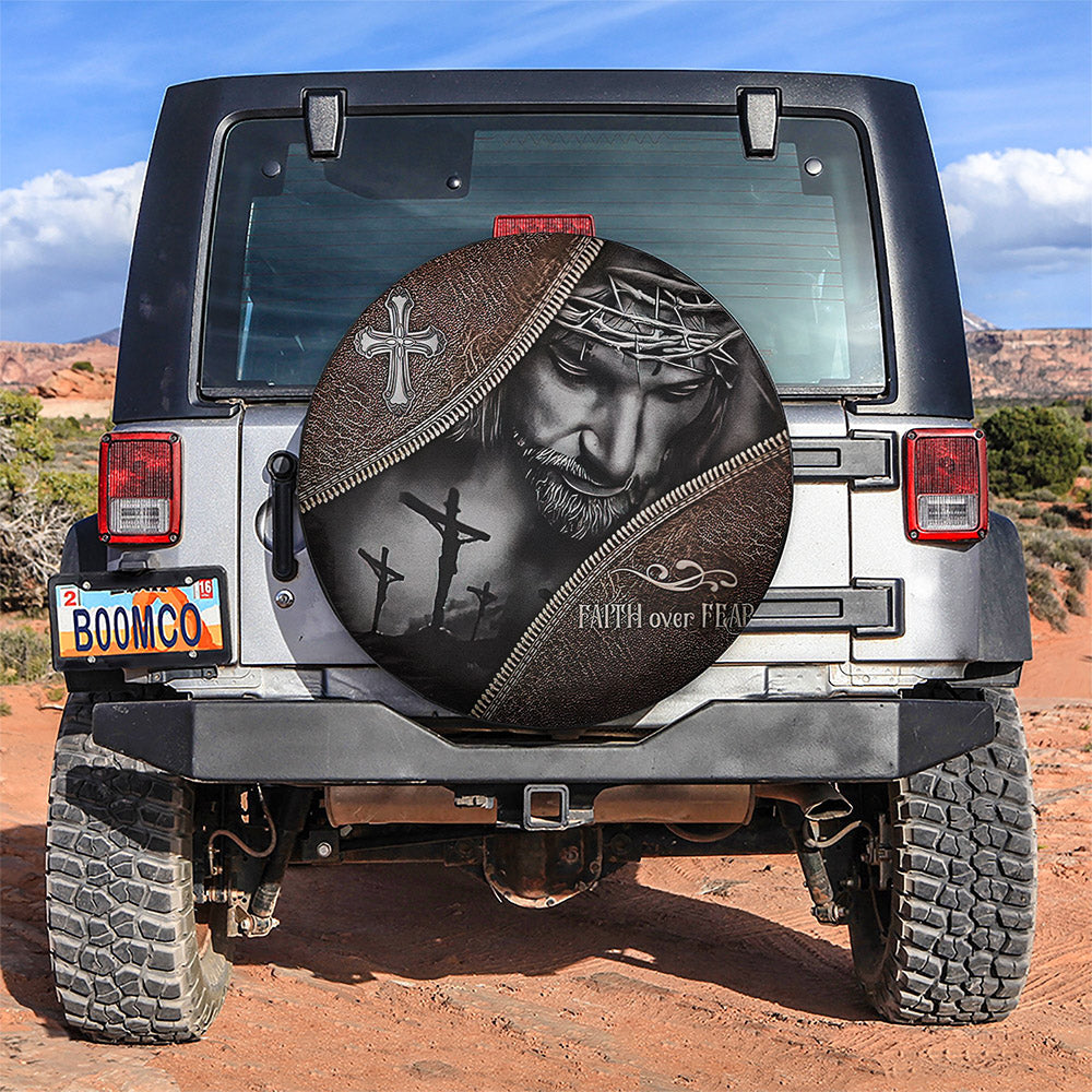 God Jesus Faith Of Fear Jeep Car Spare Tire Covers Gift For Campers Nearkii