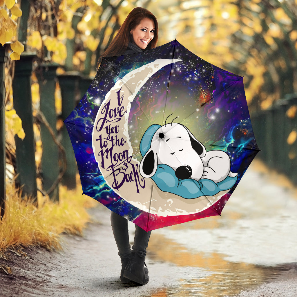 Snoopy Dog Sleep Love You To The Moon Galaxy Umbrella Nearkii