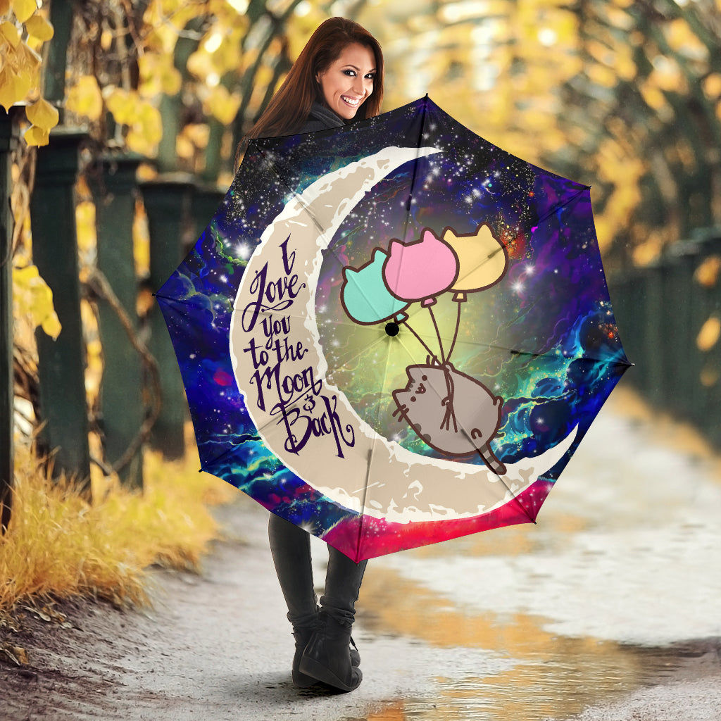 Pusheen Cat Love Love You To The Moon Galaxy Umbrella Nearkii