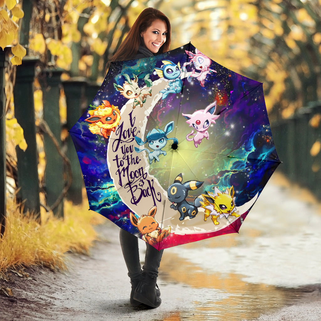 Eevee Evolution Pokemon Love You To The Moon Galaxy Umbrella Nearkii