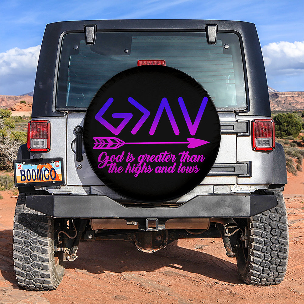 God Is Greater Than The Highs And Lows Jeep Car Spare Tire Covers Gift For Campers Nearkii