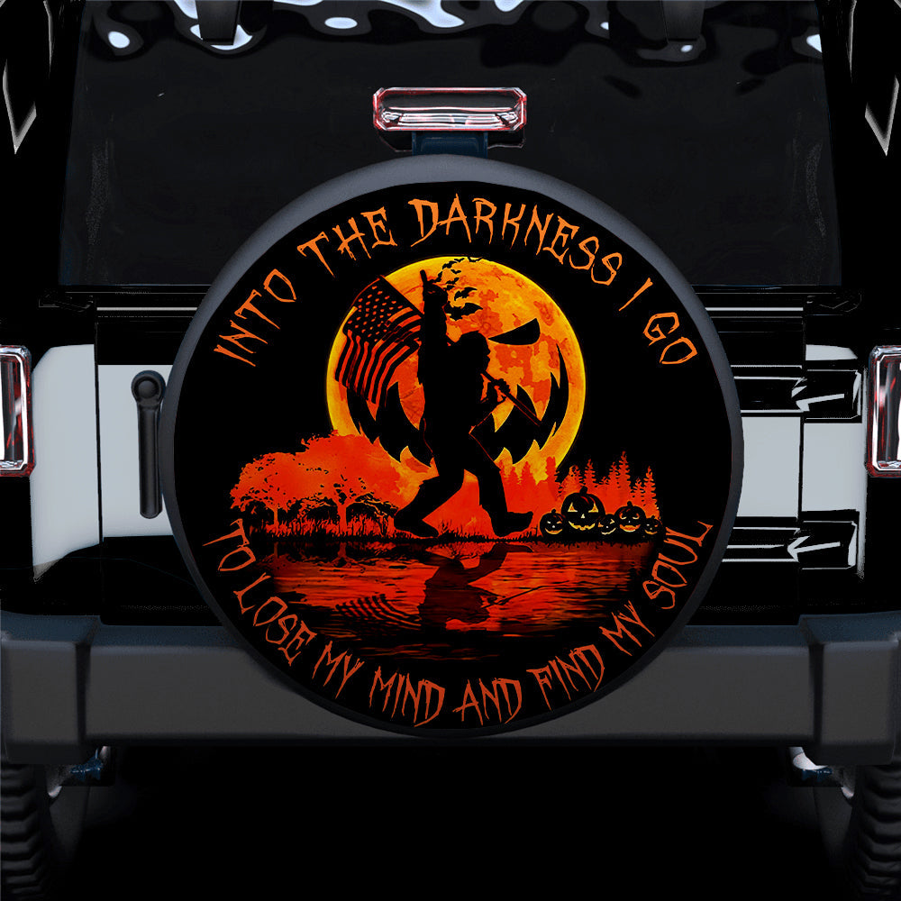 Bigfoot Sasquatch Into The Darkness I Go Jeep Car Spare Tire Covers Gift For Campers Nearkii