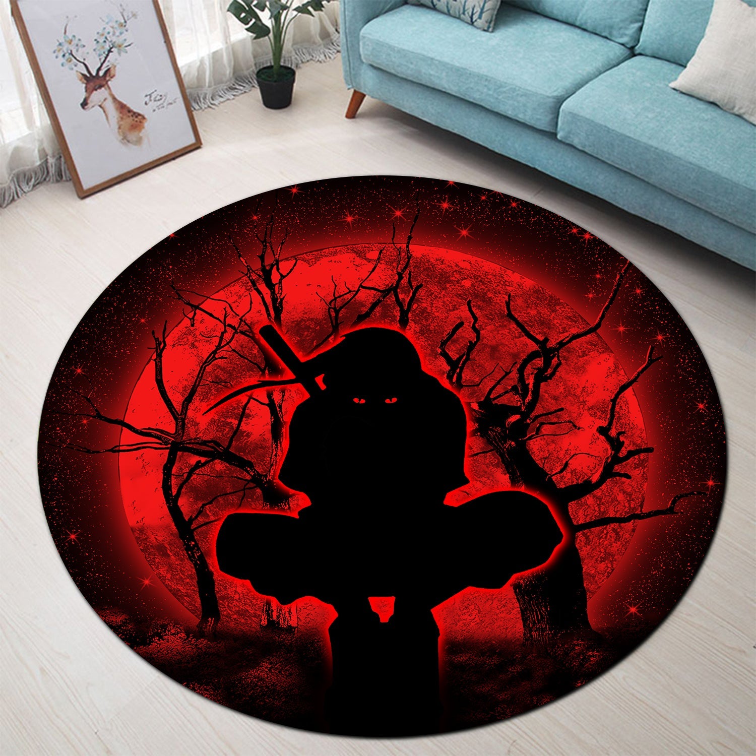 Itachi Anbu Moonlight Round Carpet Rug Bedroom Livingroom Home Decor Nearkii