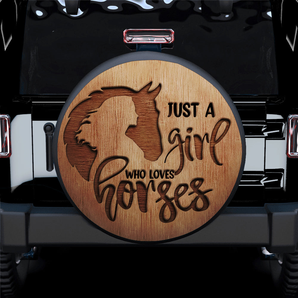 Just A Girl Who Loves Horses Jeep Car Spare Tire Covers Gift For Campers Nearkii