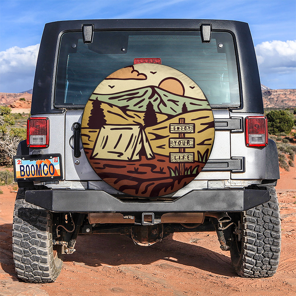 Chill Enjoy Your Life Jeep Car Spare Tire Covers Gift For Campers Nearkii