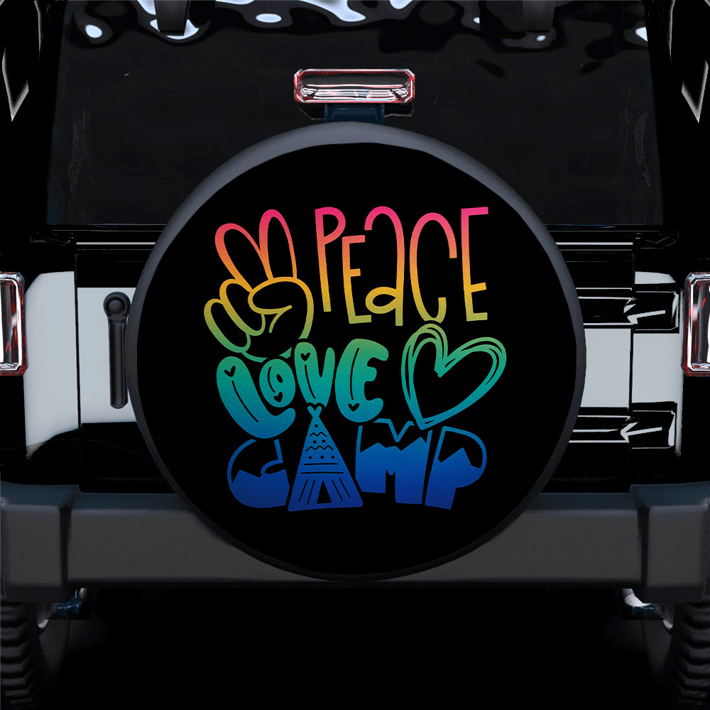 Peace Love Camp Car Spare Tire Covers Gift For Campers Nearkii