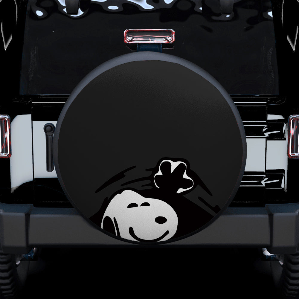 Black Snoopy Peek A Boo Funny Jeep Car Spare Tire Covers Gift For Campers Nearkii